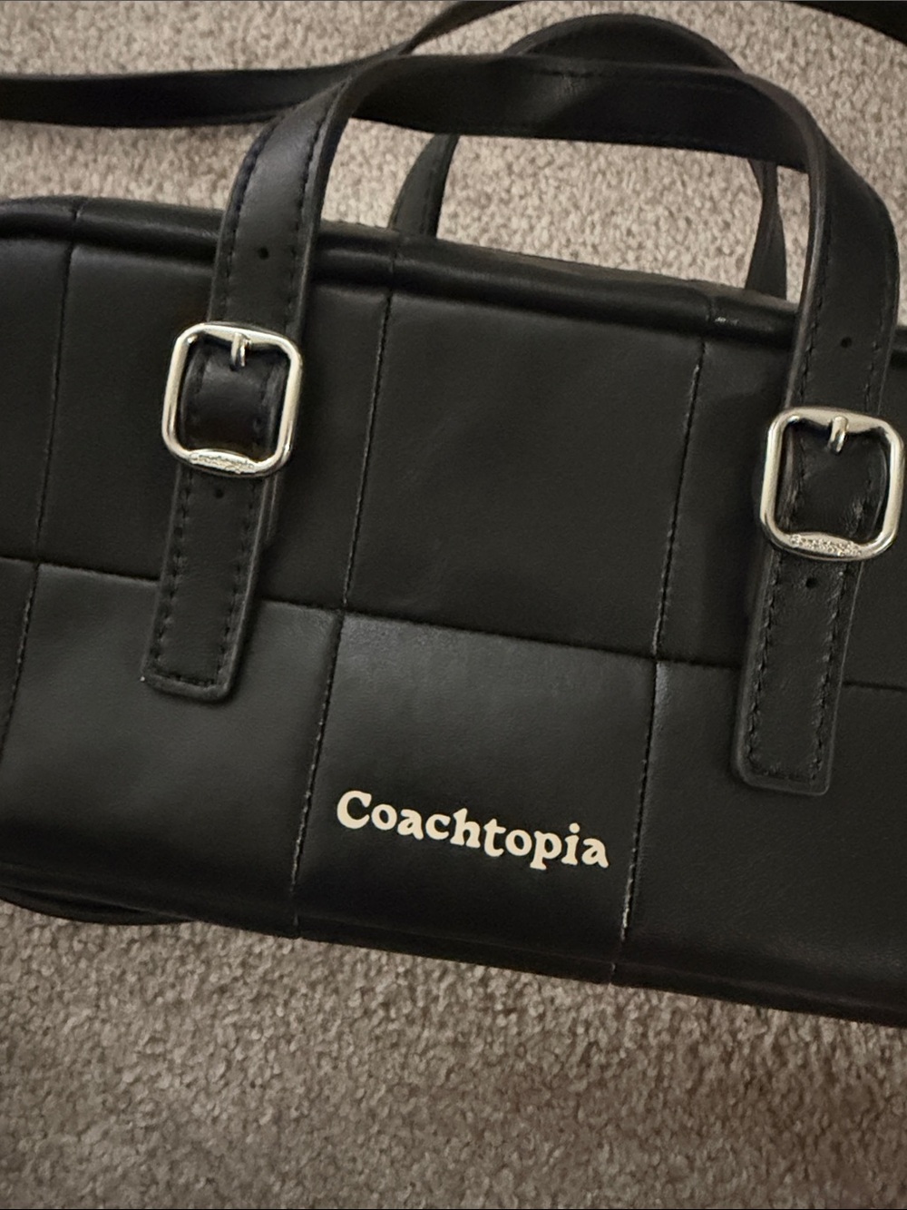 COACHTOPIA Alternative/Ego Mini Satchel Bag in Checkerboard Leather - Picture 2 of 7